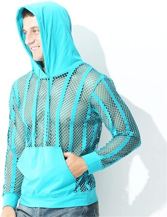 Чоловіча сітчаста сорочка Bollrllr з довгим рукавом, прозора, для вечірок та клубів, комплект з 1 шт.