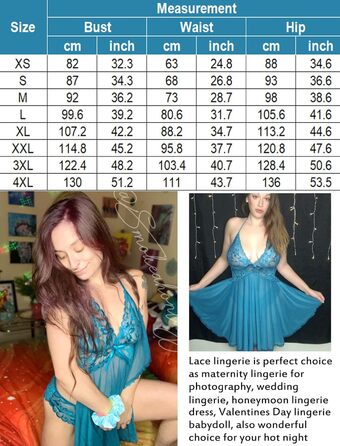 Babydoll Avidlove з мереживом для жінок: сексуальна нічна сорочка, нічна сорочка, 4XL, темно-синій