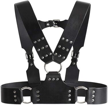 Чоловічий шкіряний нагрудник Yasexx - регульований корсет для ролевих ігор, БДСМ, фетиш, bondage, шкіряний костюм