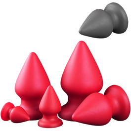 Силіконовий анальний плаг Jomyu Weichen з присоскою для масажу G-точки та простати, анальний дилататор для жінок та чоловіків, червоний, XXL