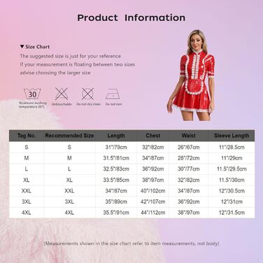 Костюм покоївки Freebily з лакованої шкіри, рожевий, для карнавалу/Хелловіну, розмір XXL