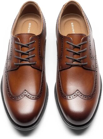 Чоловічі шкіряні туфлі Bruno Marc Brogue Wingtip світло-коричневого кольору, розмір 44 EU
