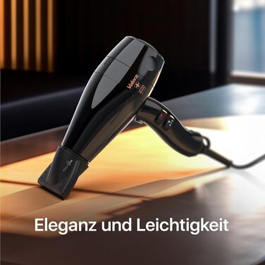 Професійний фен для волосся Valera Swiss Silent Jet Light 7500 Ultrablack, 2000 Вт, з іонним генератором та мотором PM-Pro