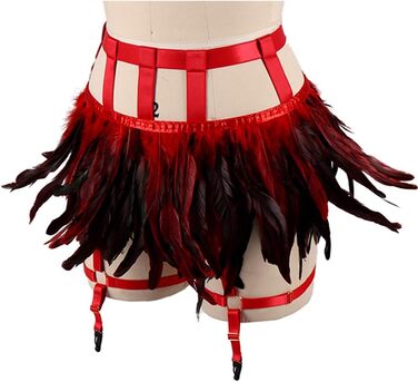 Жіночі мереживні набедрені стрічки, набедрені стрічки, ремінь у стилі панк-готи, ремінь-підтяжки, регульовані, з вирізом, для клубу, вечірки, танців, фестивалів (білий) (червоний)