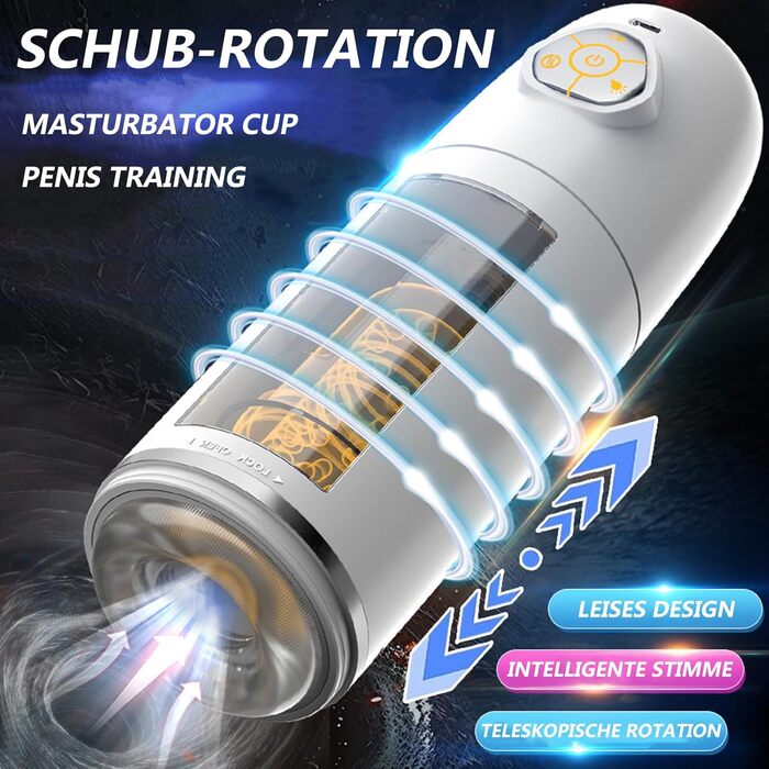 Електричний мастурбатор для чоловіків з 9 режимами та реалістичною вагіною. Іграшки для дорослих, білий/чорний колір