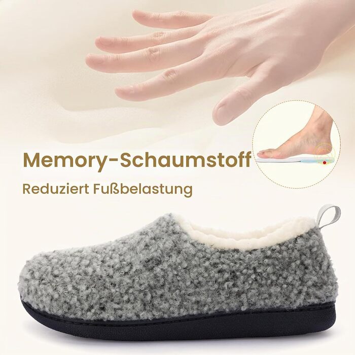 Жіночі домашні капці RockDove Nomad з ефектом пам'яті (Memory Foam), світло-сірі, розмір 38 EU