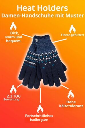 Жіночі терморукавички Heat Holders для зими, теплий трикотаж, колір вершковий (Trondheim), розмір M-L