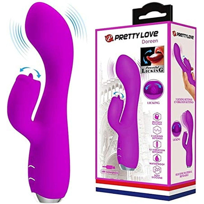 Вібратор Pretty Love Doreen Rabbit - фіолетовий, 166 г