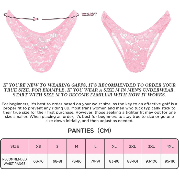 Танга LittleForBig Uniex Hipter lip Meh Blume для трансгендерів (Рожевий, 4XL)