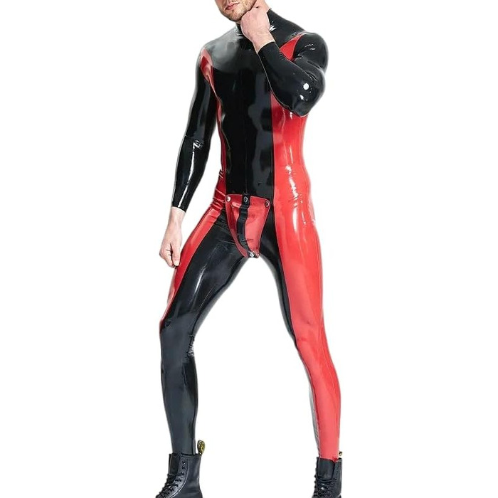 Костюм-боді Catsuit з латексу Gaylop чорного та червоного кольорів для косплею та спорту, чоловічий, S-XXL
