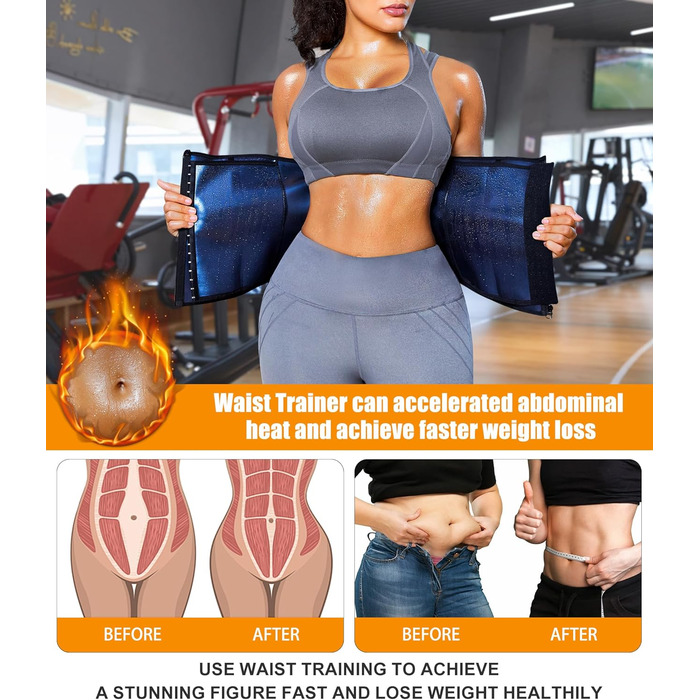 Корсет для талії LEINIDINA з блискавкою, пояс для схуднення, тренувальний корсет, шорти для фігури, чорний, розмір M