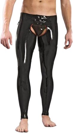 Чоловічий латексний костюм: шорти, колготки, легінси, чорний, розмір M