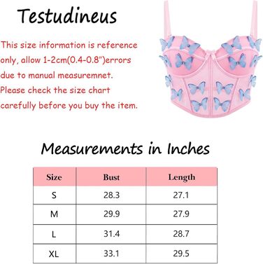 Топ-бралетта з квітковою вишивкою Tetudineu для жінок, рожевий, блакитний (S)