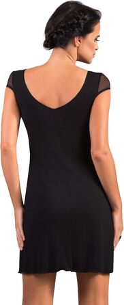 Selente Sweet Dreams: Елегантне нічне сорочко/піжама з мереживом для жінок, чорний колір, короткий рукав (Вироблено в ЄС), розмір 36