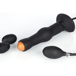 Надувний силіконовий анальний плагін Soarvlorfy - великий яйцевидний дилататор для анального сексу, чорний