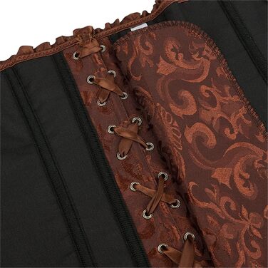 Корсет Daen Korsett для корекції фігури, бюстгальтер-корсеть, готичний стиль, шнурівка, бюстгальтер (Коричневий, S)