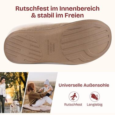Жіночі зимові капці EverFoams з ефектом пам'яті (Memory Foam), теплі плюшеві та протиковзкі, колір Taupe, розмір 42/43 EU