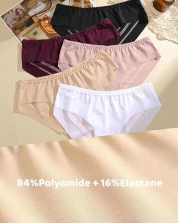 5 шт. комплект жіночих трусиків з мереживом, безшовні труси для жінок, сексуальна білизна, труси з мереживом, дихаюча білизна, S-XL, чорний/білий/кремовий/рожевий/темно-фіолетовий