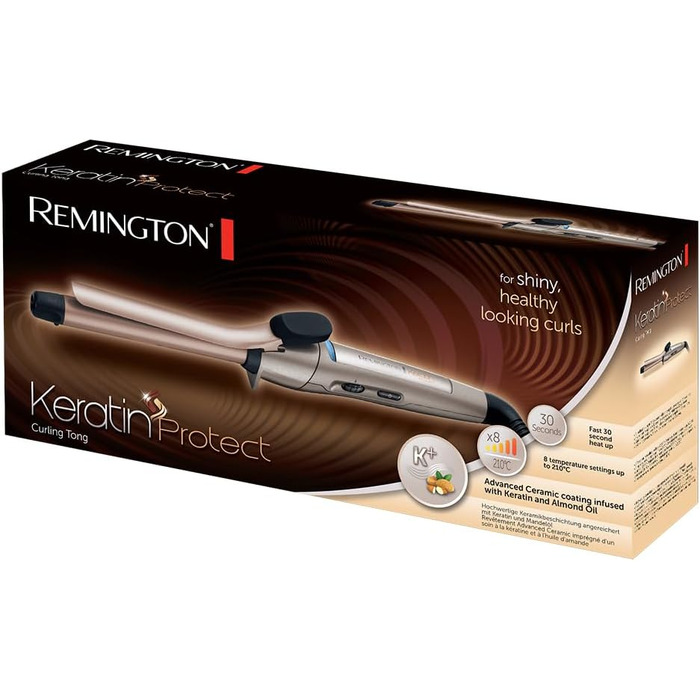 Випрямляч для волосся Remington S8540 з керамічним покриттям, кератином та мигдальною олією, LCD-дисплей, 10 температурних режимів (150-230°C), чорний