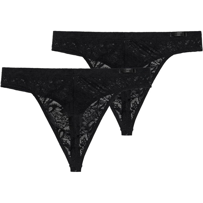 Чоловічі стринги HOM 2 шт. в упаковці, чорний колір, розмір XL