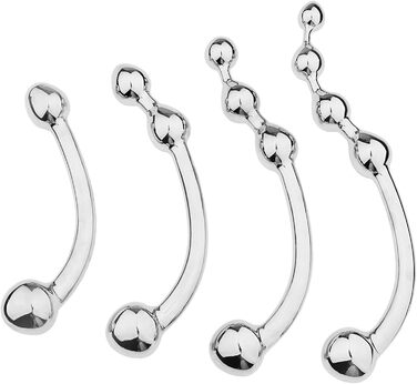 Металевий анальний плаг з подвійними кульками Tplkxurib - 4 розміри, для чоловіків та жінок