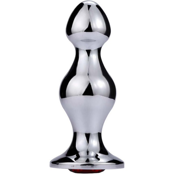 Анальний плаг з нержавіючої сталі з кристалом для стимуляції простати - для жінок, чоловіків, пар