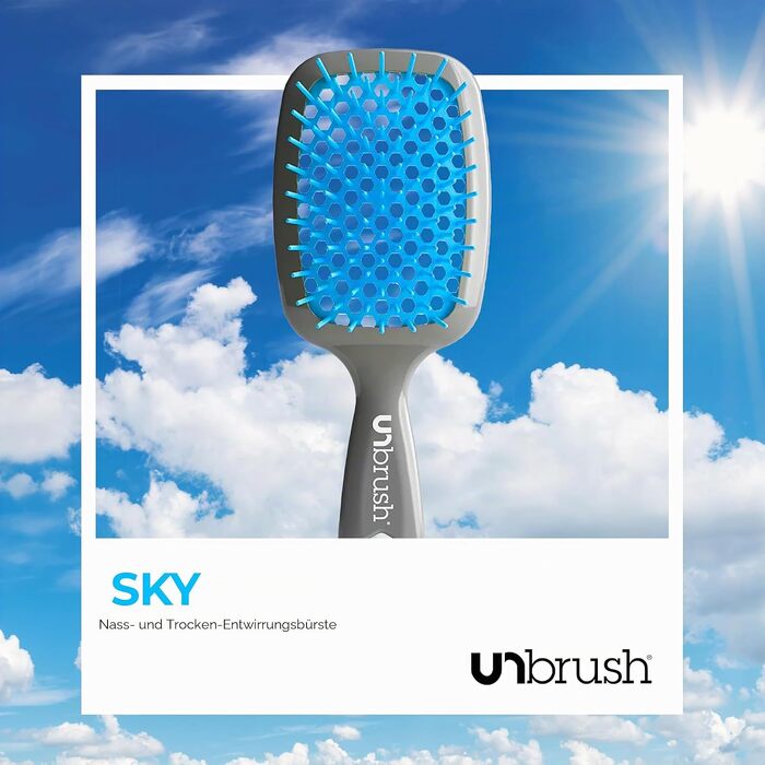 Масажна щітка для волосся FHI Heat UNbrush для розплутування вологого та сухого волосся, антистатичні щетинки DuoFlex, світло-блакитний колір