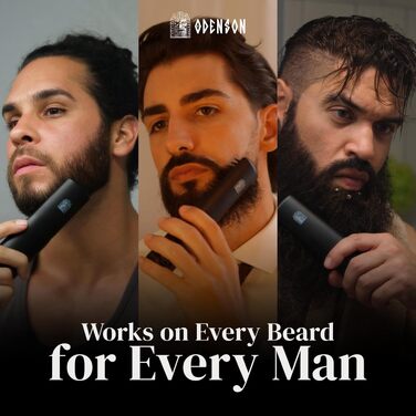 Випрямляч для бороди Odenson Beard Forger – бездротовий підігрівальний гребінець для догляду за бородою, 4 температурні режими, акумуляторний