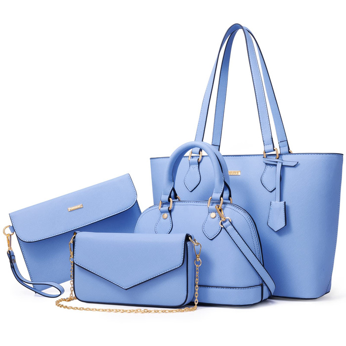 Жіночий набір сумок Bagsure (4 предмети): елегантна сумка на плече, велика сумка-тоут з блискавкою для офісу, навчання та подорожей, синя