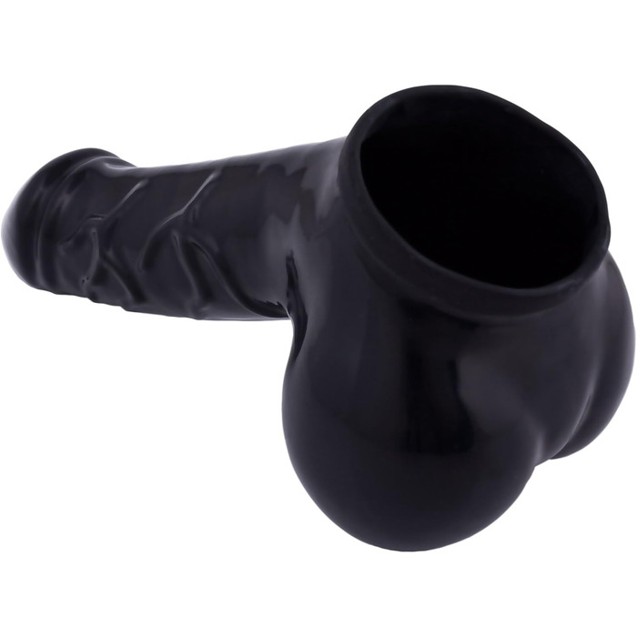 Латексний пеніс-чохол TOYLIE Danny, чорний, довжина 11,5 см - з текстурою, мішком та виразною головкою, виготовлено в Німеччині