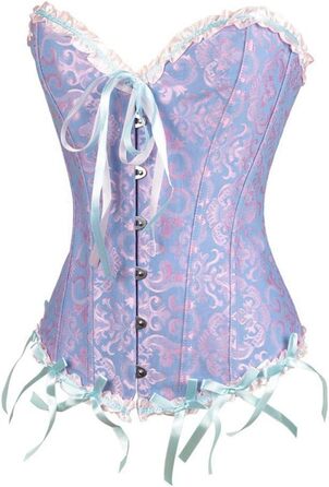 Кросет-корсаж для жінок з великою грудьми, бюстіє, топ-корсаж з атласу з квітковим принтом, 4XL, ліловий колір