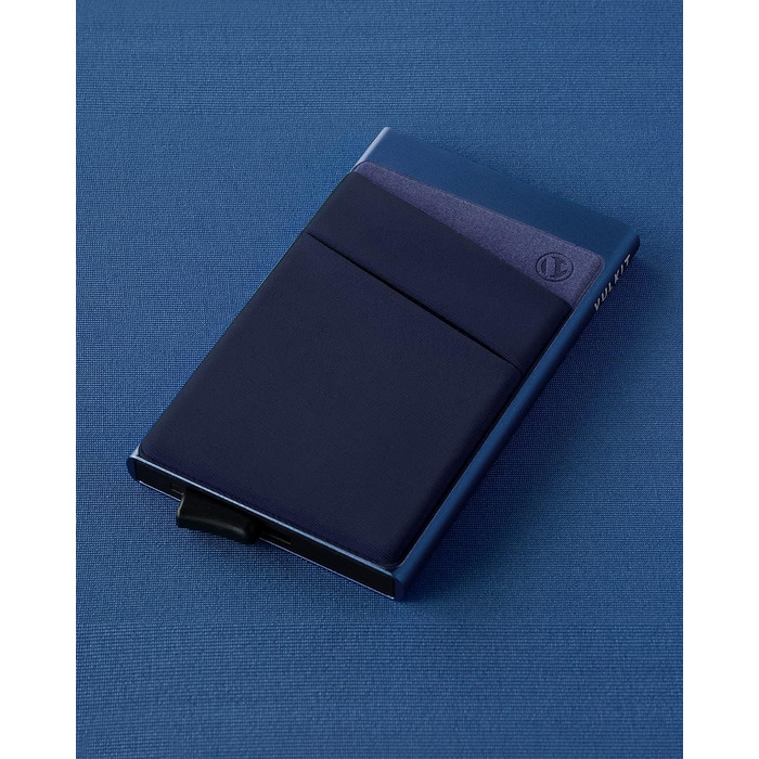 Чоловічий компактний картхолдер VULKIT з RFID/NFC захистом, міні-гаманець для 5-7 карт та купюр (Колір: Темно-синій)