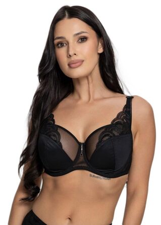 Selente бюстгальтер-бра з пуш-ап для жінок, чорний, мереживний, без підкладки, розміри C-K, 85H, Made in EU
