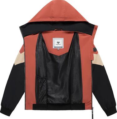 Чоловіча легка демісезонна куртка Ragwear Stewie Block: водонепроникна та дихаюча з капюшоном, колір Terracotta, розмір 3XL
