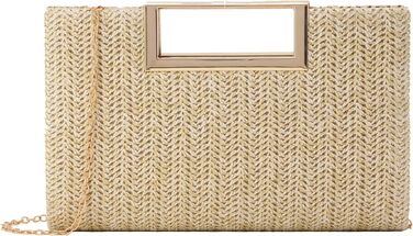 Жіночий соломий clutch-клатч EVEOUT: плетена літня сумка через плече для вечірок, весіль та відпустки (натуральний колір)