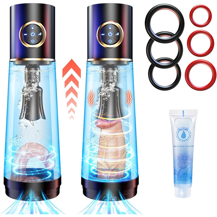 Електрична помпа для збільшення статевого члена - чоловіча іграшка для мастурбації. Вібратор, набір для соло-ігор, вакуумна помпа, штучний оральний секс, для чоловіків