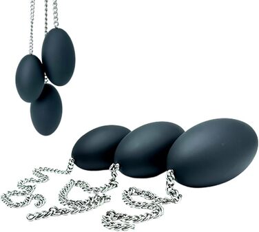 Анальний плаг з силікону у формі яйця, з ланцюгом з нержавіючої сталі, анальний м'ячик, анальні кульки, анальний ділдо, великі яйця, анальний масаж, вагінальне використання, мастурбація для жінок та чоловіків, секс-іграшка (S)