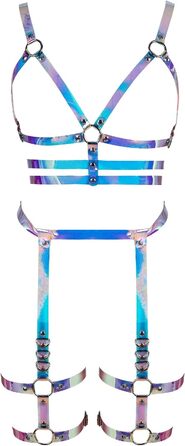 Бандероль з шкіри в готичному стилі BANSSGOTH для жінок. Комплект корсет, стринги, готичний аксесуар. Ідеально для вечірок, Halloween, Rave.