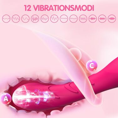 Вібратор для жінок G-Spot, силіконовий стимулятор клітора, 12 режимів вібрації, рожевий колір