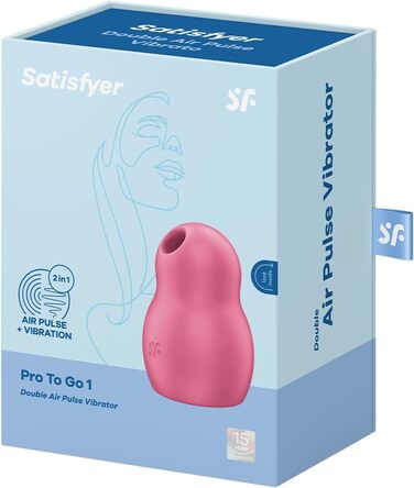 Вібратор Satisfyer Pro To Go 1 | Подвійний мотор | Компактний та перезаряджуваний | Водостійкий (IPX7) | Вібратор-імпульсна хвиля червоного кольору | Інтимна іграшка для жінок, універсальний розмір
