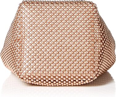 Жіноча сумка-клатч Jessica McClintock Gwen Ball Mesh з кільцем-ручкою, Rose Gold (рожеве золото)