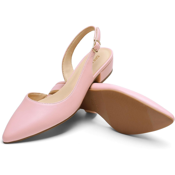 Жіночі туфлі-балетки Dream Pairs Slingback з відкритим каблуком, світло-рожеві, розмір 43 EU
