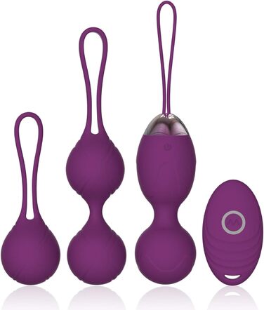 Тренувальні кулі для вагіни (кільця Кегеля) з медичного силікону для контролю сечовипускання та зміцнення м'язів тазу, фіолетові