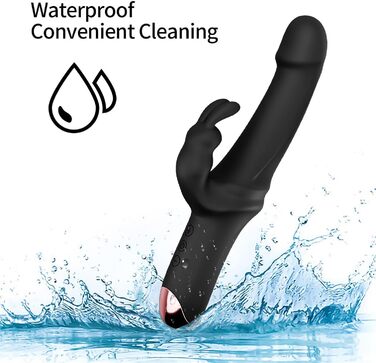 Вібратор Rabbit з силікону для G-точки. 10 режимів вібрації. Чорний колір. Іграшки для дорослих