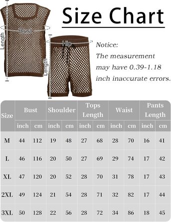 Костюм чоловічий сітчастий AIEOE 2-частинний: шорти та сорочка, розмір M-3X (XXL), колір коричневий