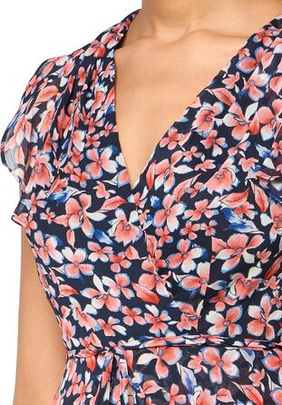 Сукня Tommy Hilfiger Nantucket з квітковим принтом, шифон, розмір 40, колір Sky Captain/Grenadine