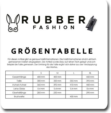 Латексний корсет-бра з чашками Rubberfashion - довгий, для талії, чорний, 0.4 мм