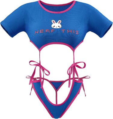 Комплект жіночої піжами з бавовни LittleForBig: бра-топ та трусики з мереживом, спортивний стиль, блакитний, 3XL