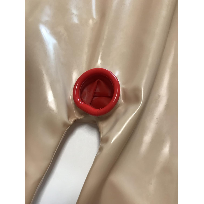 Комбінезон з латексу Latexshine Fleisch для всього тіла з силіконовими формами грудей, отвором для рота та блискавкою на спині. Індивідуальний колір, розмір XS