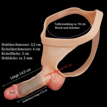 Секс-іграшка для чоловіків: Реалістичний пеніс-манжет Jpscor для збільшення, з ефектом вени та затримкою еякуляції